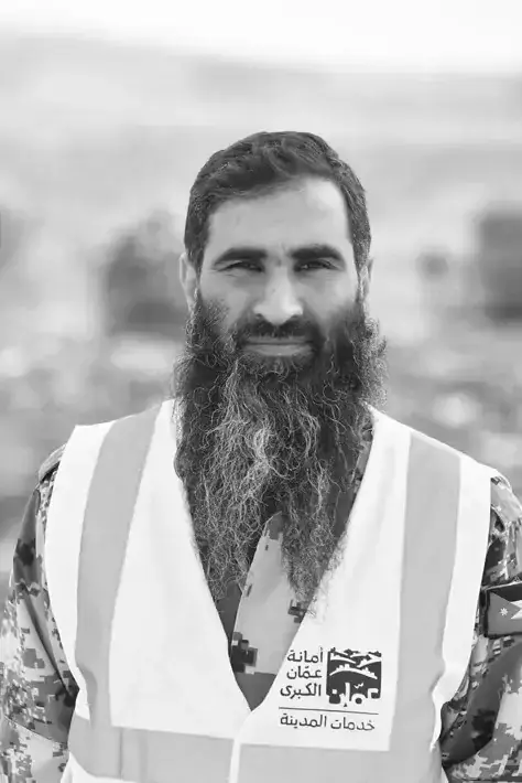 Close-up of engineer Khalid Al Khalidi's face