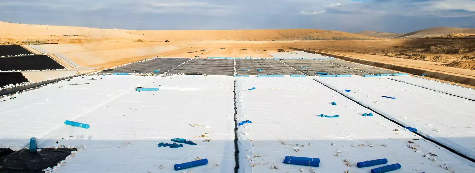 Ghabawi solid waste landfill site in Jordan under construction